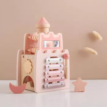 Montessori Wooden Castle Blocks: 5-in-1 Stacking Puzzle