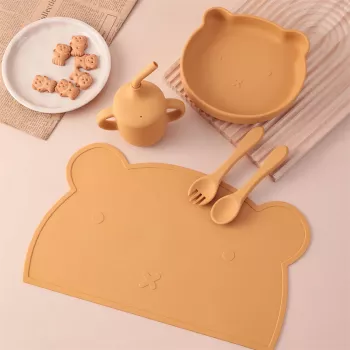 Color Kids Bear Silicone Baby Tableware Set (5-Piece)
