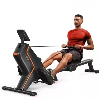 Magnetic Water Rower: 16 Levels, Bluetooth, Smooth Pull