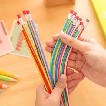 Colorful Flexible Pencils (5-Pack) with Erasers