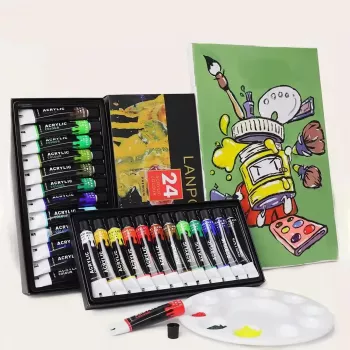 12/24 Color Acrylic Paint Set for Canvas, Fabric & Glass