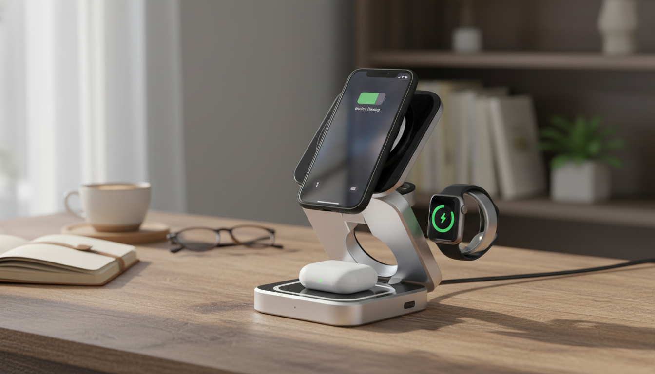 3-in-1 Magnetic Charging Stand for iPhone, AirPods & Watch