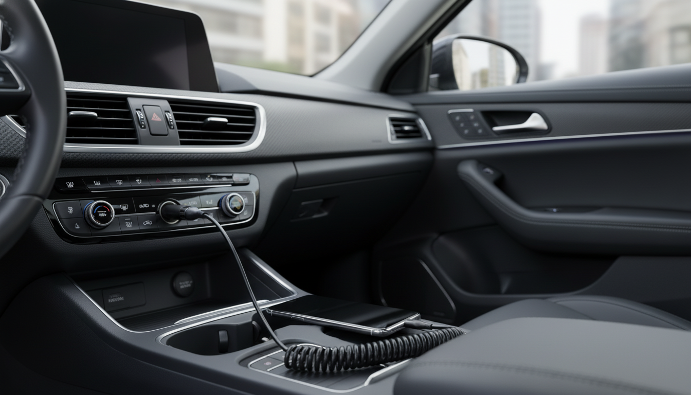 66W Spring Retractable USB-C Cable for Car Charging