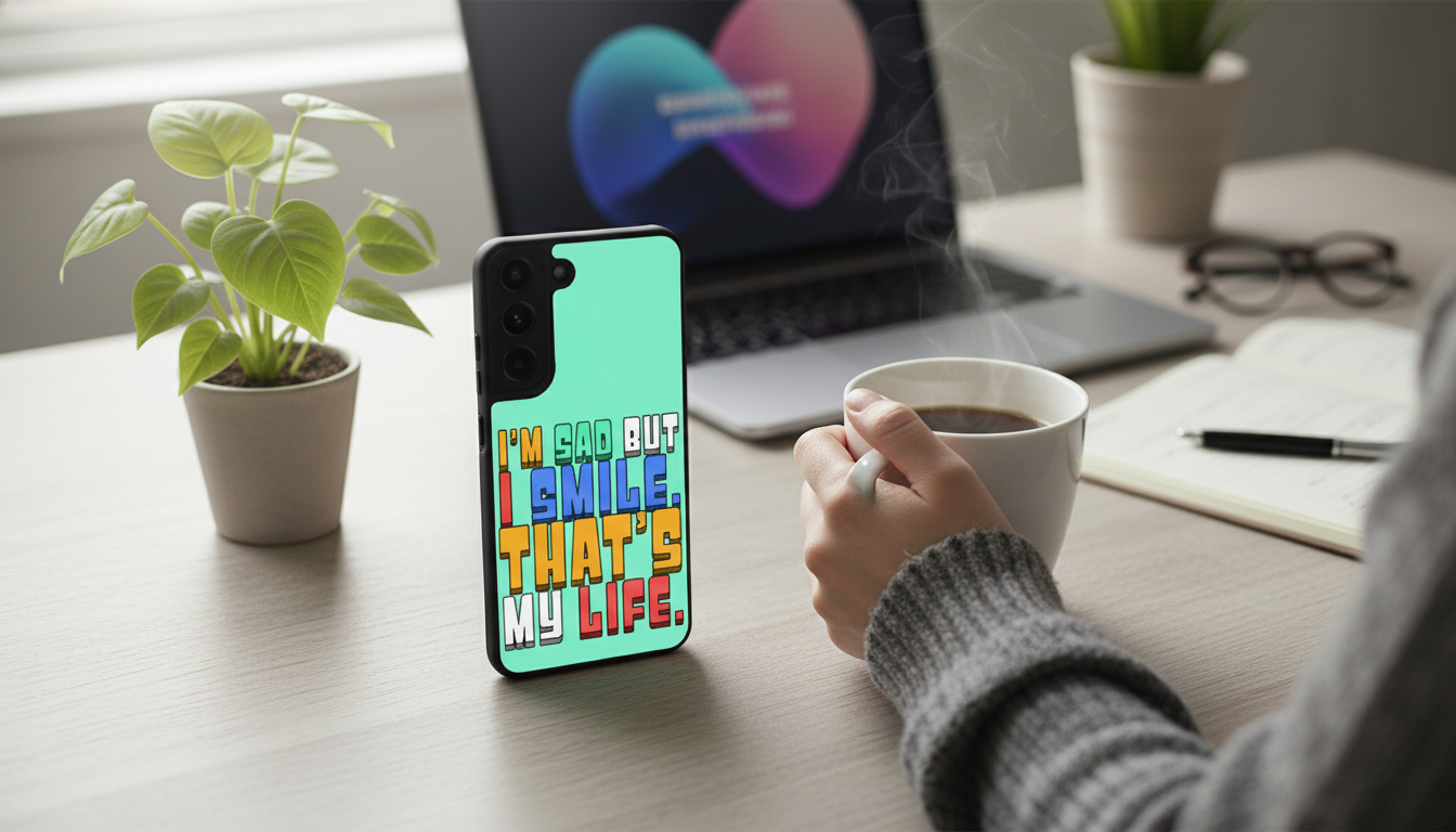I’m Sad but I Smile S22 Plus Case: Colorful Mood Style