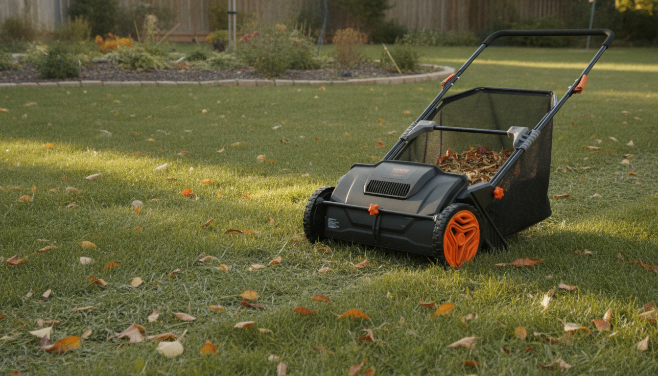 21-Inch Push Lawn Sweeper: Wide Pickup, Large Hopper