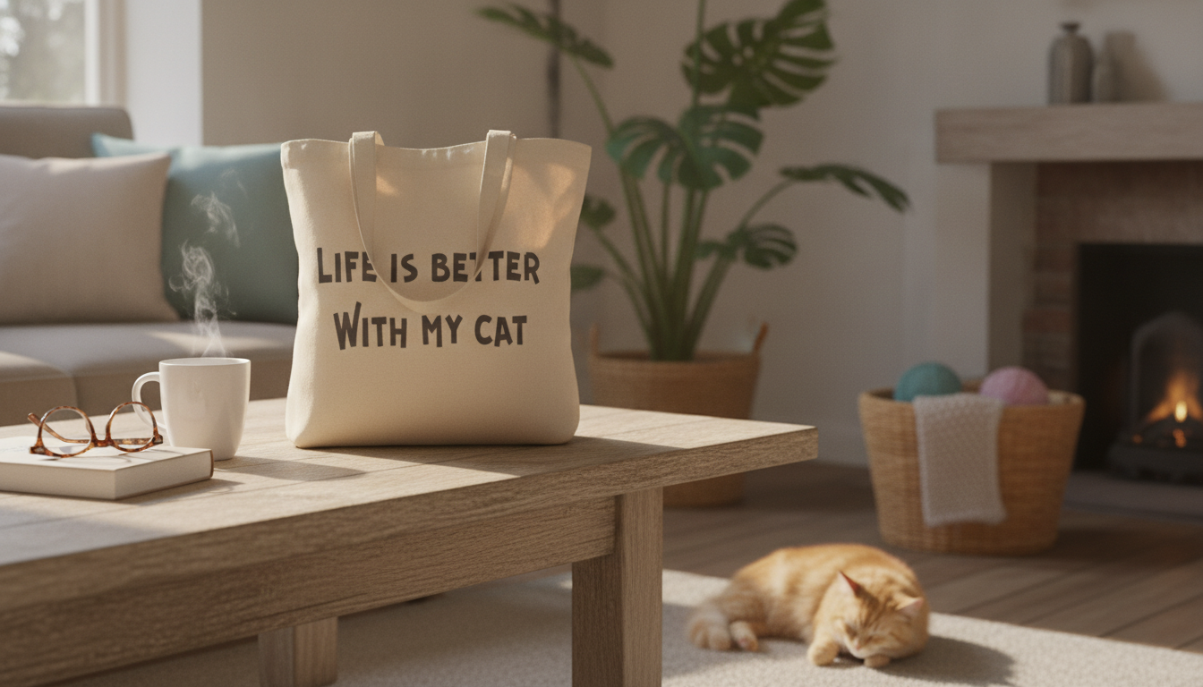 Cat Lover Small Tote Bag for Errands & Daily Essentials