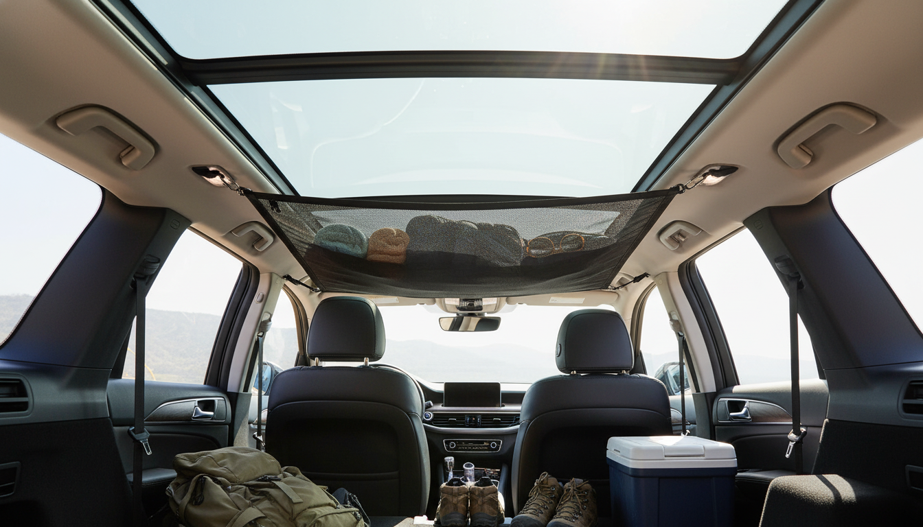 Double-Layer Car Ceiling Cargo Net: Roof Hammock Guide