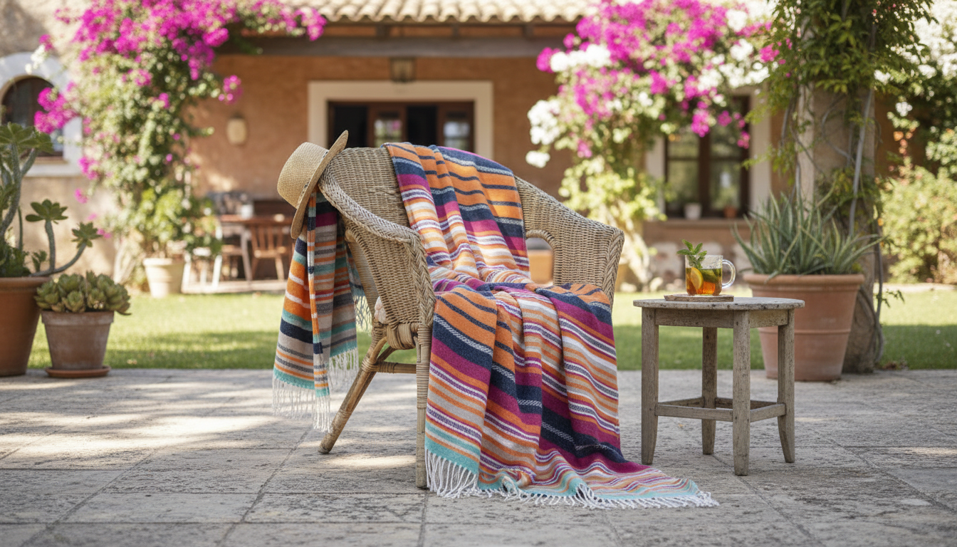 Summer-Ready Bohemian Striped Throw: Light & Cozy Color