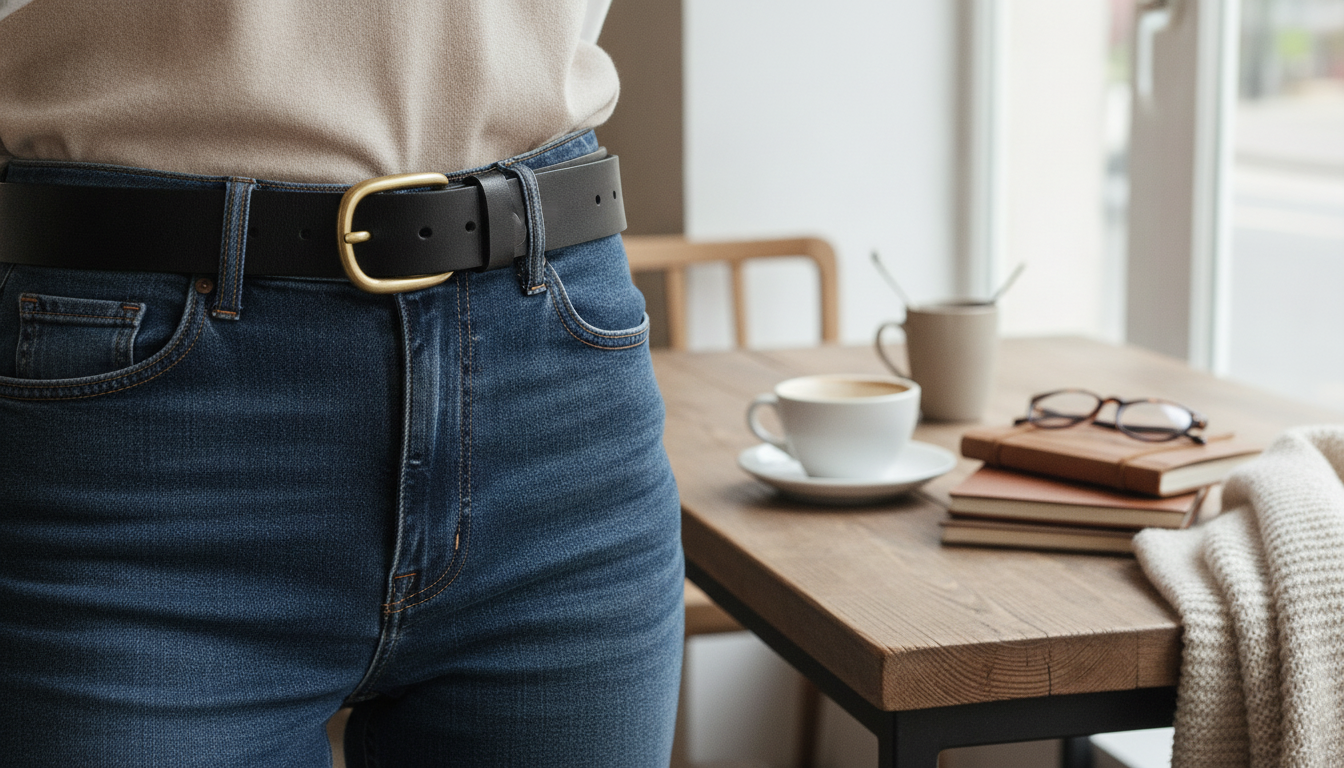 Vintage Pin-Buckle Women’s Leather Belt (1.1″ Wide)
