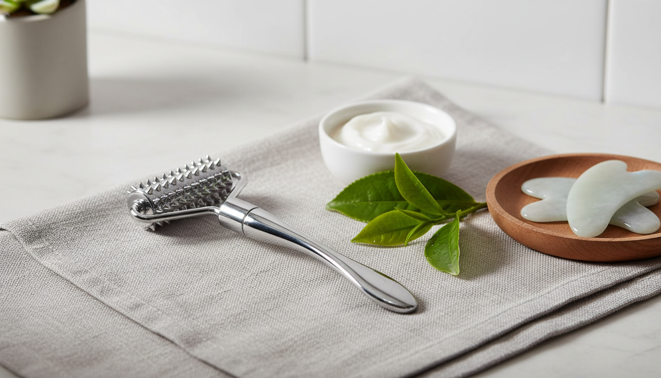 Zinc Alloy Microneedle Facial Roller for Firming Care