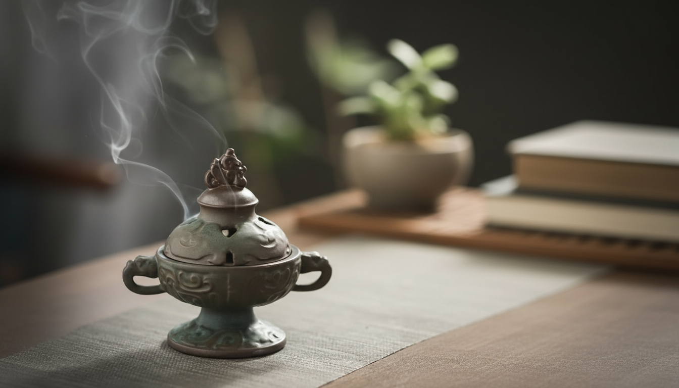 Lidded Ceramic Incense Burner for a Clean, Calm Burn