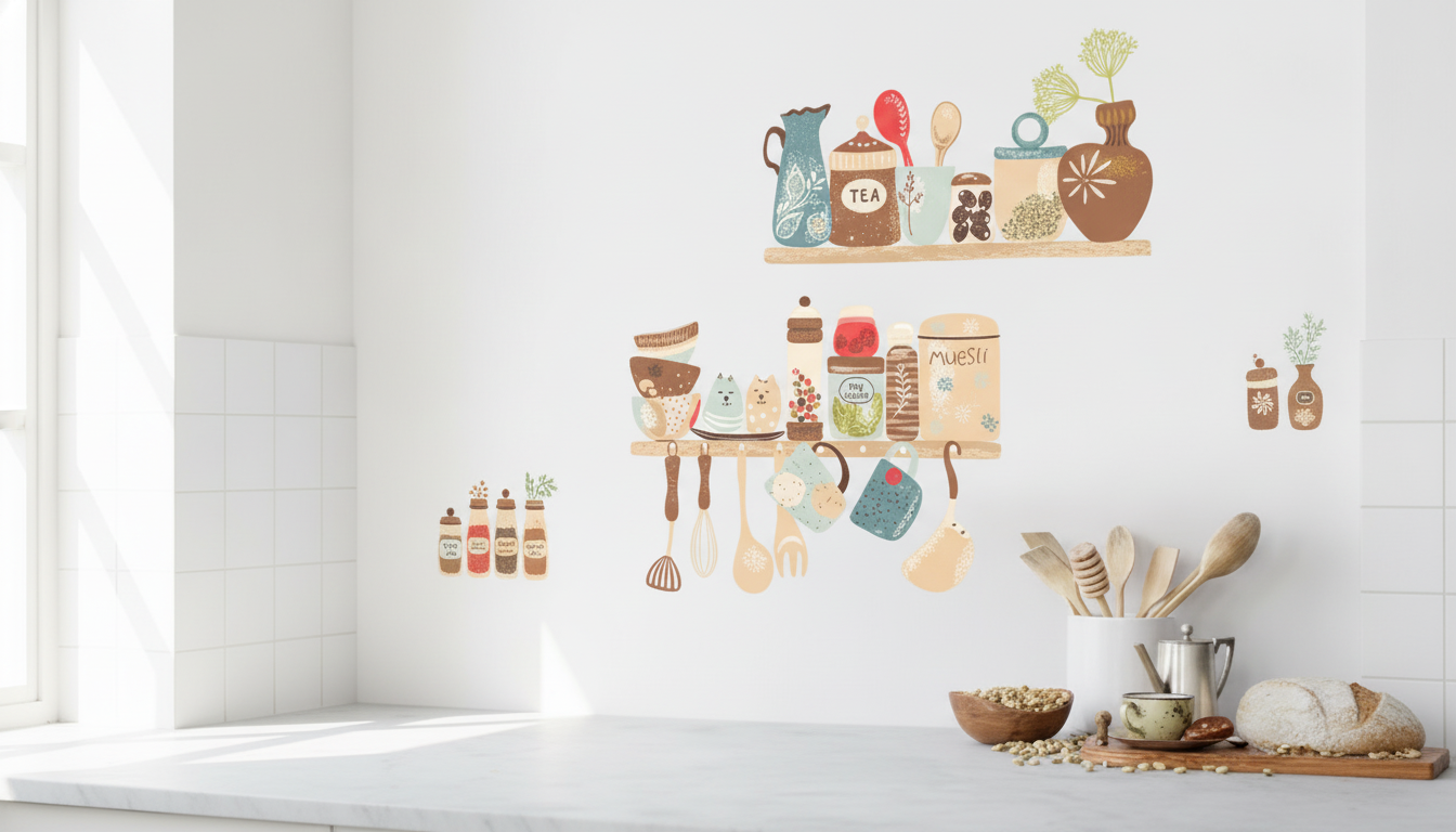 Removable Patterned Kitchen Wall Stickers That Look Built-In