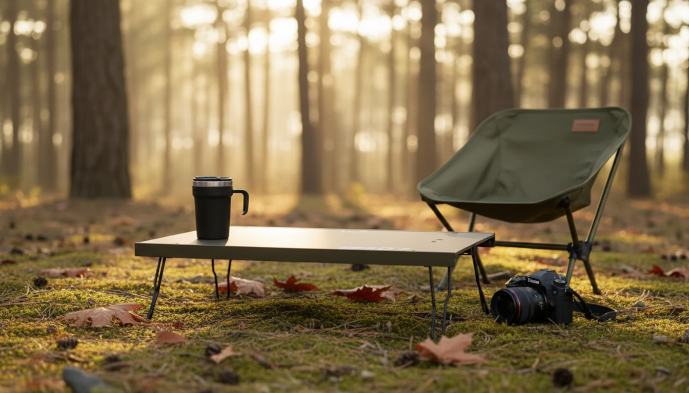 Foldable Ultra-Light Aluminum Camping Table for Trips