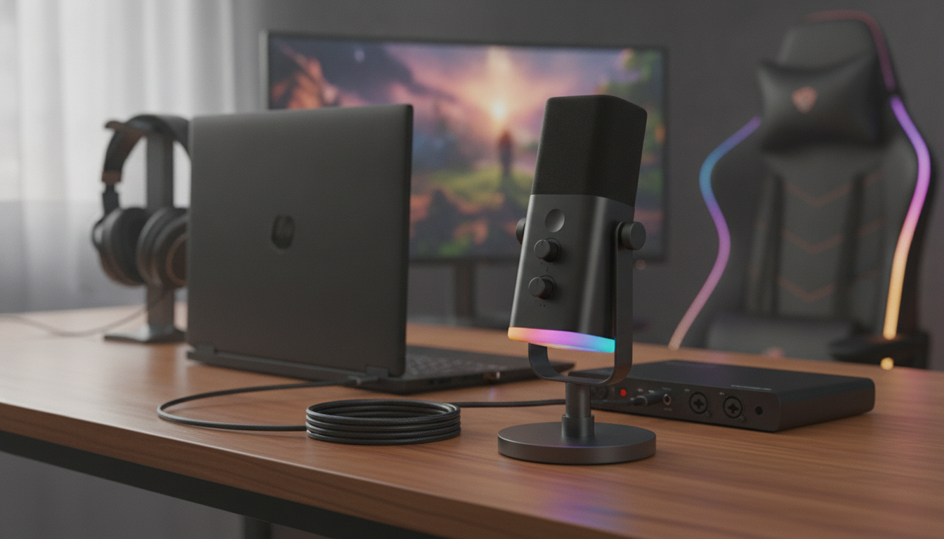 USB/XLR Dynamic RGB Mic with Mute Button for Streaming