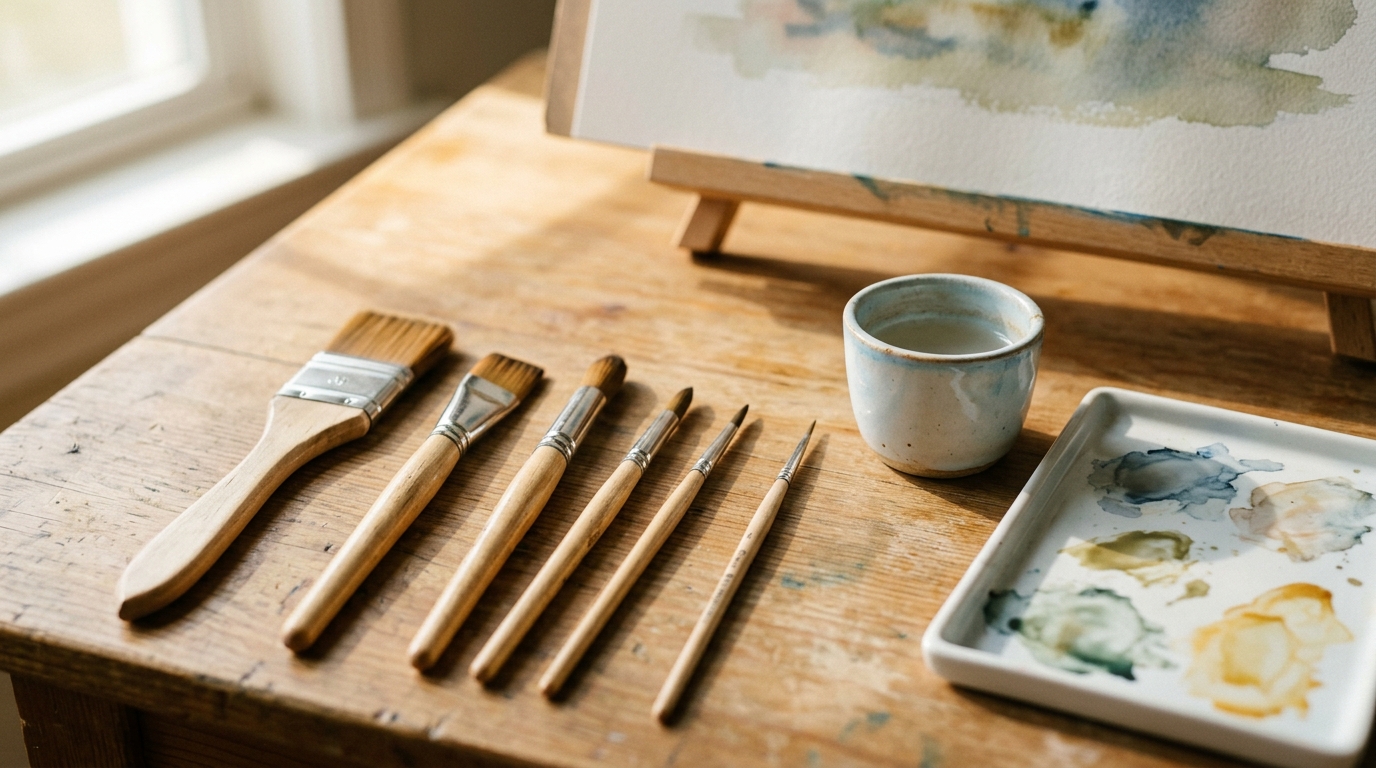 10-Piece Nylon Paint Brush Set: Wooden Handles, Clean Strokes