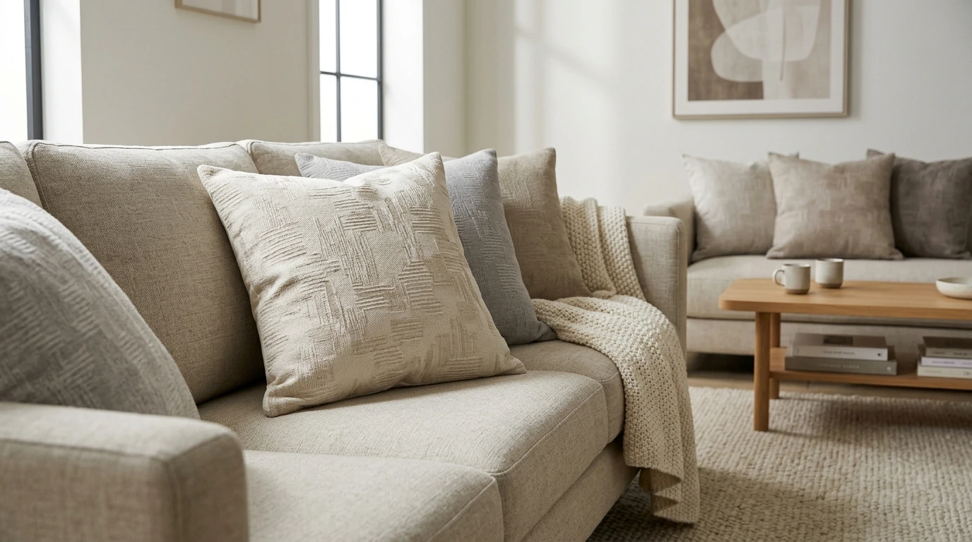 18x18 Abstract Jacquard Pillow Covers for Layered Sofas
