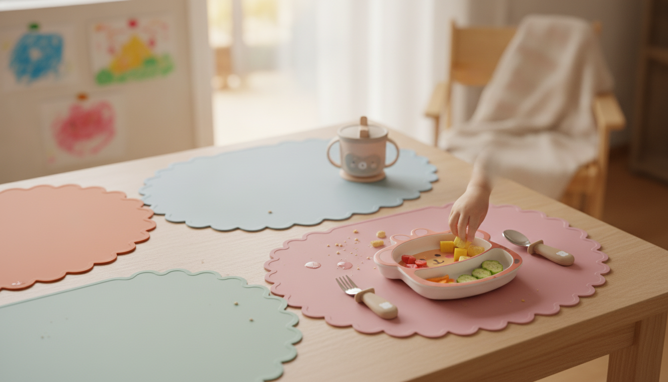 Cute Cartoon Silicone Baby Placemat: Wipe-Clean & Waterproof