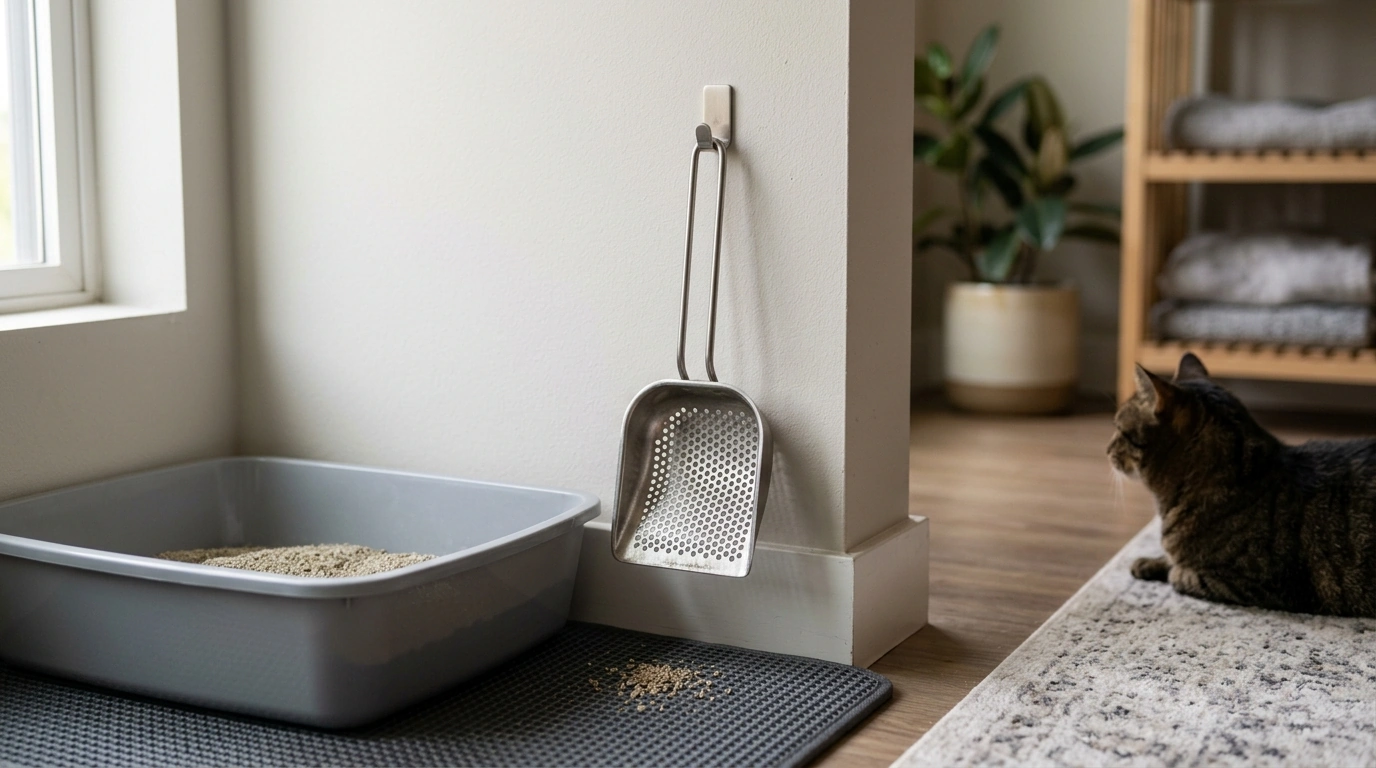 Fine-Sieve Stainless Steel Cat Litter Scoop (Hanging)