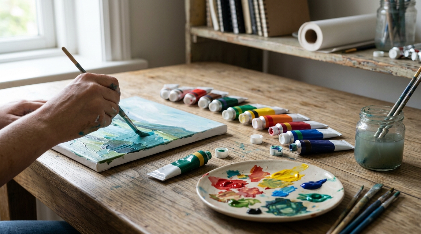 Best Acrylic Paint Set for Beginners: 24 Colors, 12ml