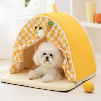 Cozy Tent Bed with Mat: Calm Den for Small Pets