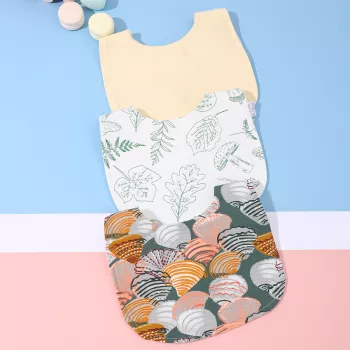 U-Shaped Waterproof Cotton Baby Bib With Catch Pocket