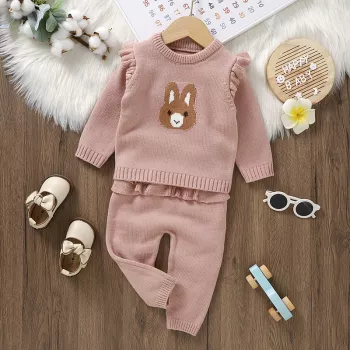 Pink Knit Baby Girl Sweater & Pants Set: Cozy Fit Guide
