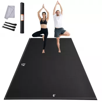 12x6 Ft Non-Slip High-Density Exercise Mat With Bag