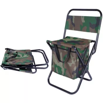 Camo Backpack Chair with Cooler for Fishing & Tailgates
