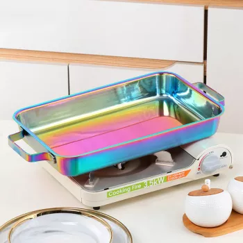 Stainless Rectangular Grill Plate: Seafood & BBQ Sides