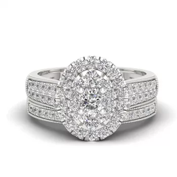 2-Piece Moissanite Ring Set in 925 Sterling Silver