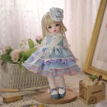 1/6 Retro Fairy BJD Fullset: Blue-White Outfit & Posing
