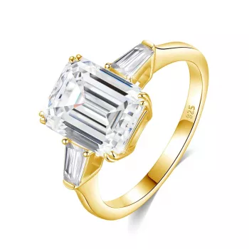 5ct Emerald Cut Moissanite Ring: Luxe, Clean & Confident