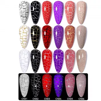 7ml Crackle Gel Nail Polish: Shattered Nail Art Fast