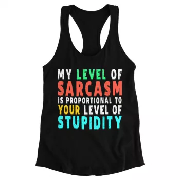 Sarcastic Racerback Tank: Bold Graphic Workout Top
