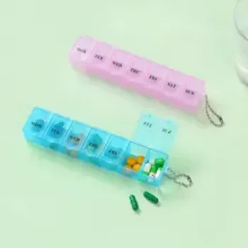 Compact 7-Day Pill Organizer with Color Compartments
